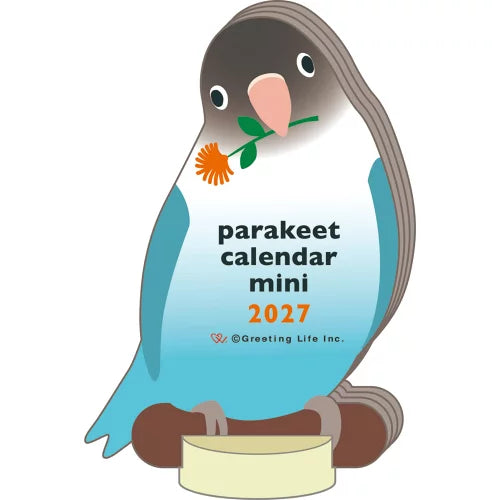 2027 Desk Calendar - Animal Die-Cut Mini - Parakeet