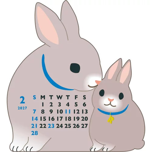 2027 Desk Calendar - Animal Die-Cut Mini - Rabbit