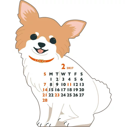 2027 Desk Calendar - Animal Die-Cut Mini - Chihuahua
