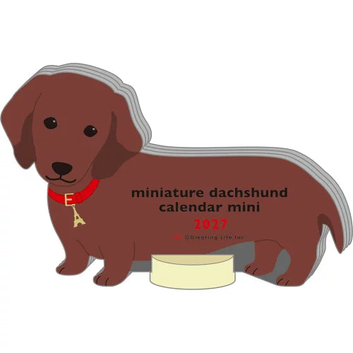 2027 Desk Calendar - Animal Die-Cut Mini - Dachshund