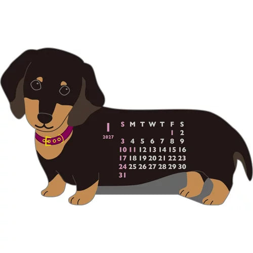 2027 Desk Calendar - Animal Die-Cut Mini - Dachshund
