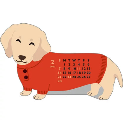 2027 Desk Calendar - Animal Die-Cut Mini - Dachshund
