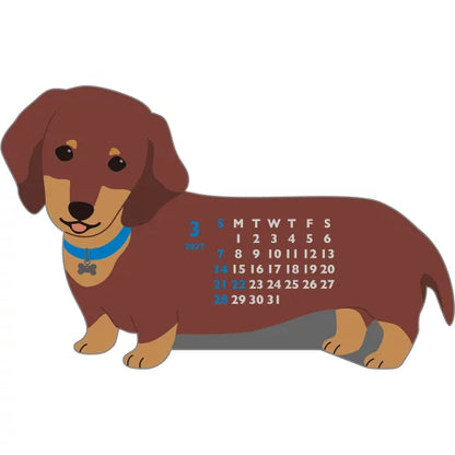 2027 Desk Calendar - Animal Die-Cut Mini - Dachshund