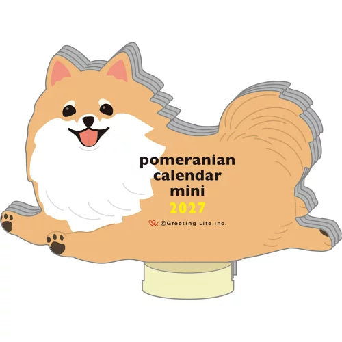 2027 Desk Calendar - Animal Die-Cut Mini - Pomeranian