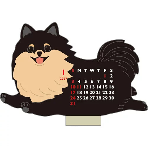 2027 Desk Calendar - Animal Die-Cut Mini - Pomeranian