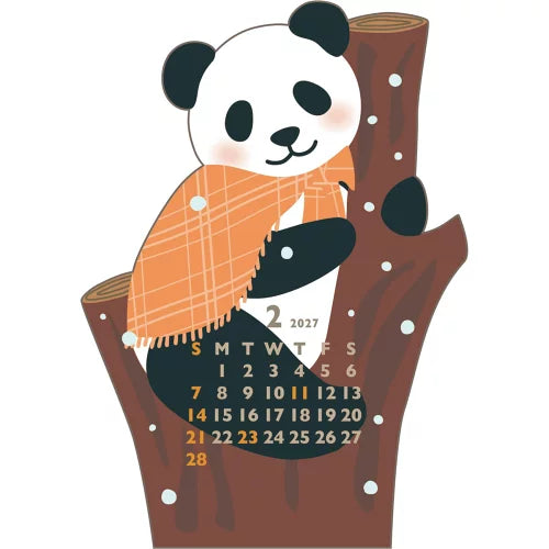 2027 Desk Calendar - Animal Die-Cut Mini - Mini Panda