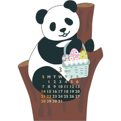 2027 Desk Calendar - Animal Die-Cut Mini - Mini Panda