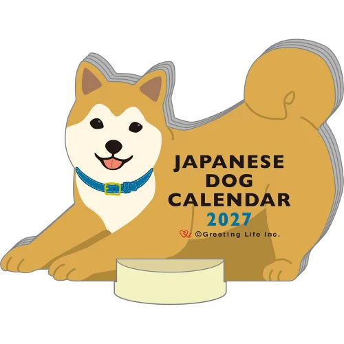 2027 Desk Calendar - Animal Die-Cut - Japanese Dog