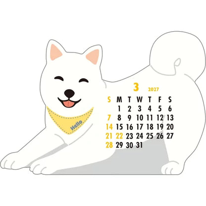 2027 Desk Calendar - Animal Die-Cut - Japanese Dog