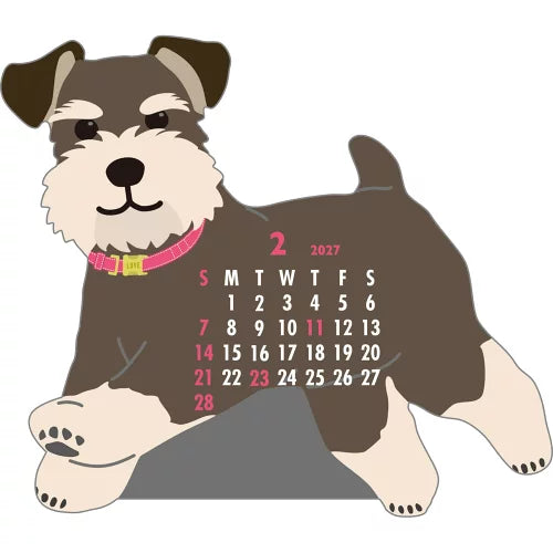 2027 Desk Calendar - Animal Die-Cut - Schnauzer