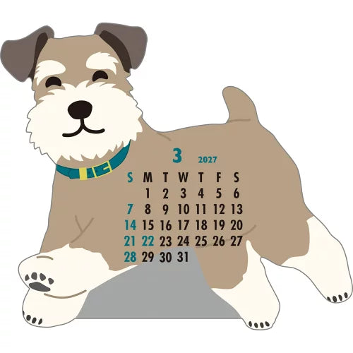 2027 Desk Calendar - Animal Die-Cut - Schnauzer