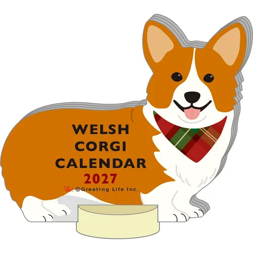 2027 Desk Calendar - Animal Die-Cut - Corgi