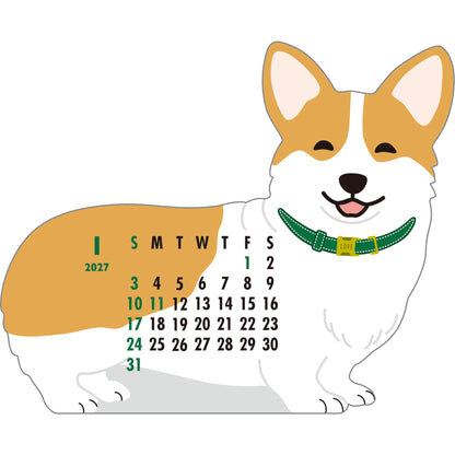 2027 Desk Calendar - Animal Die-Cut - Corgi