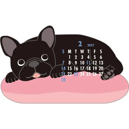 2027 Desk Calendar - Animal Die-Cut - French Bull