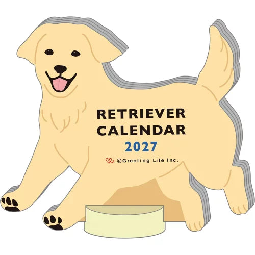 2027 Desk Calendar - Animal Die-Cut - Retriever