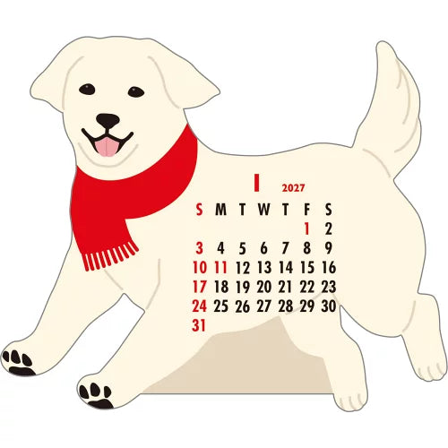 2027 Desk Calendar - Animal Die-Cut - Retriever