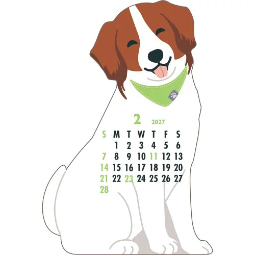 2027 Desk Calendar - Animal Die-Cut - Kooikerhondje