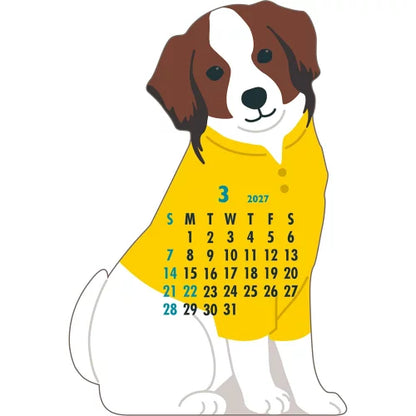 2027 Desk Calendar - Animal Die-Cut - Kooikerhondje