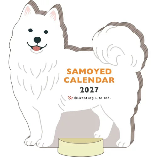 2027 Desk Calendar - Animal Die-Cut - Samoyed