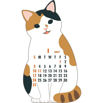 2027 Desk Calendar - Animal Die-Cut - Cat