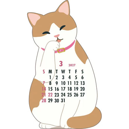 2027 Desk Calendar - Animal Die-Cut - Cat