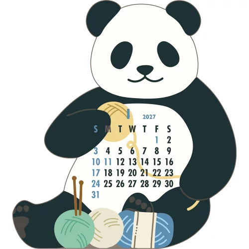 2027 Desk Calendar - Animal Die-Cut - Panda