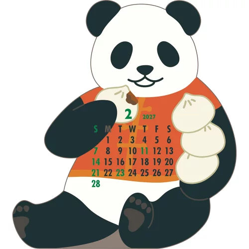 2027 Desk Calendar - Animal Die-Cut - Panda