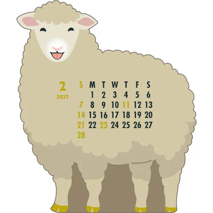 2027 Desk Calendar - Animal Die-Cut - Sheep