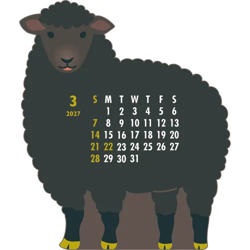2027 Desk Calendar - Animal Die-Cut - Sheep