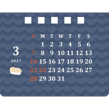 2027 House Box Calendar - Sushi Restaurant