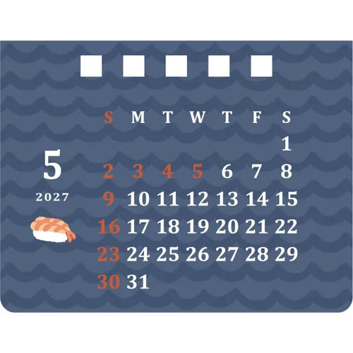 2027 House Box Calendar - Sushi Restaurant