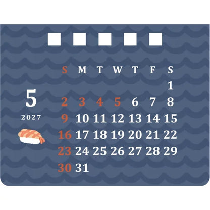 2027 House Box Calendar - Sushi Restaurant
