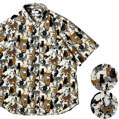 Cat Filled Short Sleeved Shirt