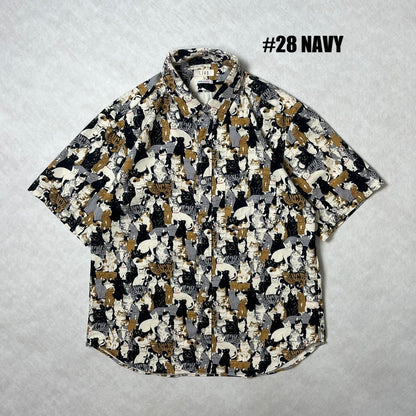 Cat Filled Short Sleeved Shirt