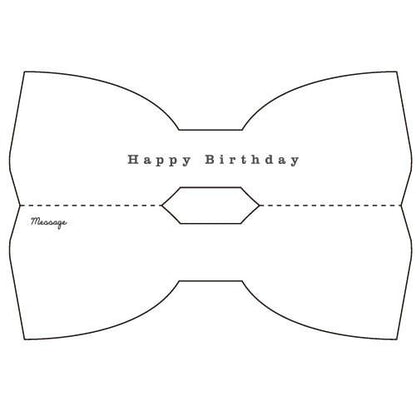 Greeting Life Birthday Bow Tie Card Gold MM-122