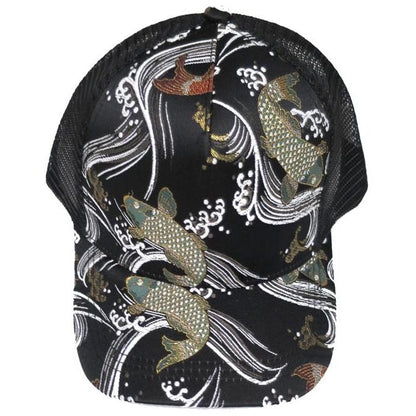 Kinran Mesh Cap Koi Black