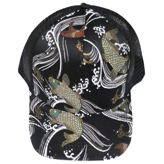 Kinran Mesh Cap Koi Black