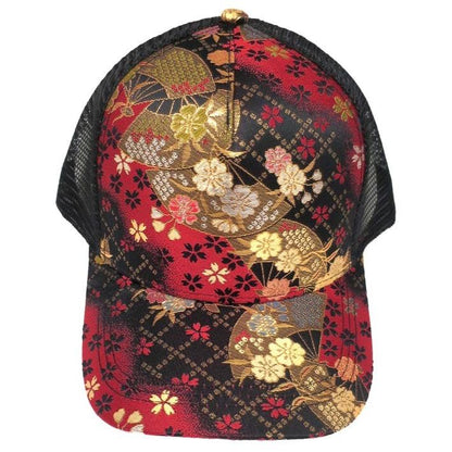 Kinran Mesh Cap Fan Red
