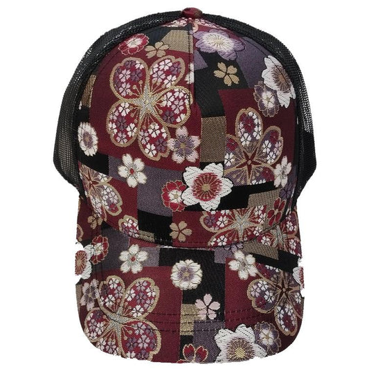 Kinran Mesh Cap Plaid Cherry Red