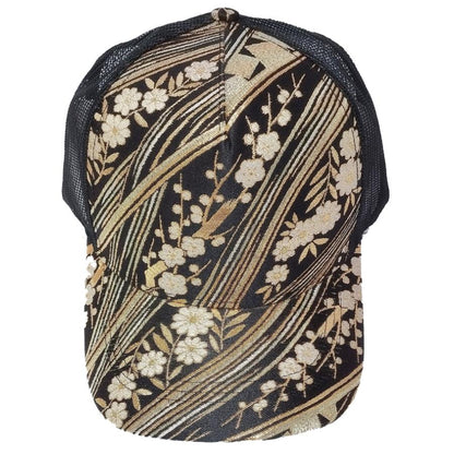 Kinran Mesh Cap Gold Flower