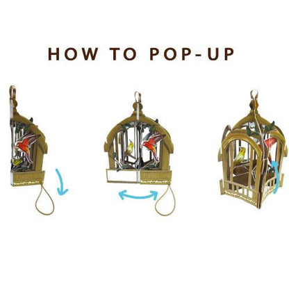 Greeting Life Bird Cage Card Brown TK-9