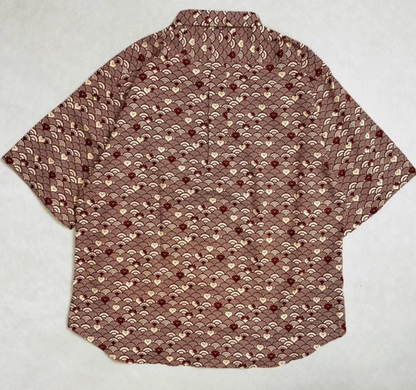 Japanese-Style Short-Sleeve Shirt Wave Cat (RED)