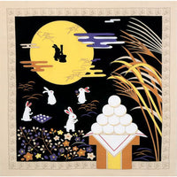 kyoohoo Chirimen Furoshiki Tsukimi (Full Moon & Rabbit) date of 10/15