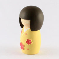 Kyoohoo Japanese Kokeshi Doll Cherry Season Yellow (K12-3882B)
