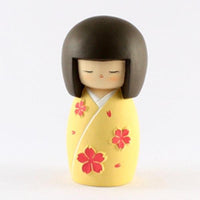 Kyoohoo Japanese Kokeshi Doll Cherry Season Yellow (K12-3882B)