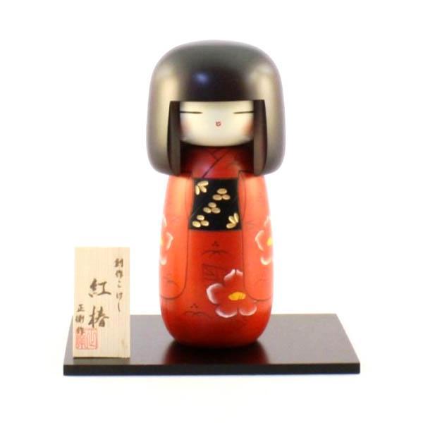 Kyoohoo Japanese Kokeshi Doll Benitsubaki (L) (K12-3855)