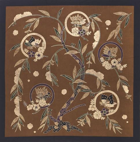 kyoohoo Cotton Furoshiki Butterfly Brown