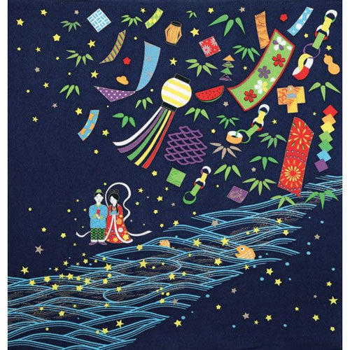 kyoohoo Chirimen Furoshiki The Star Festival date of 7/7