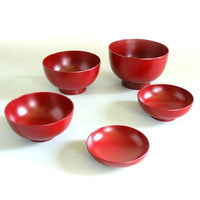 Kyoohoo Lacquer Ware Nested Five Bowls Red