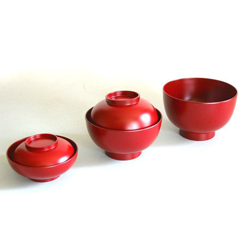 Kyoohoo Lacquer Ware Nested Five Bowls Red